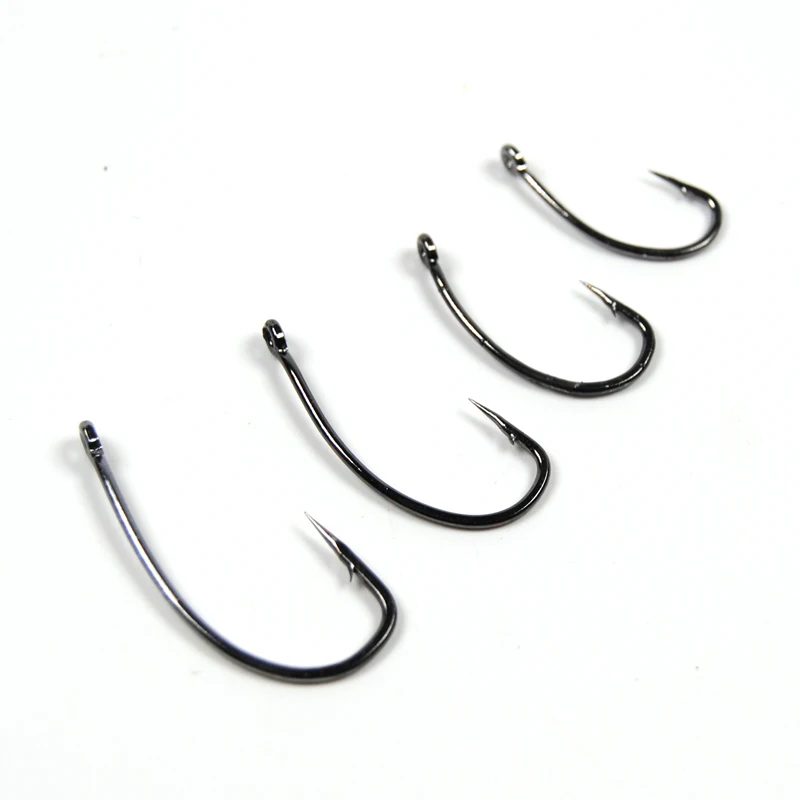 50PCS Sharp Tip Barbed Carp Fish Hooks Size 6 8 10 12 High Carbon Steel