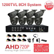Home 1200TVL AHD 8CH HD CCTV Security Camera System 960H 720P 1.0MP Surveillance IR Camera HDMI 3IN1 Analog AHD IP DVR DIY Kit