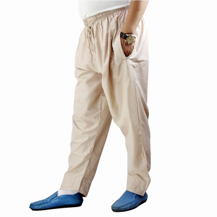Мужские деловые повседневные свободные мусульманские штаны Рамадан прямые однотонные дубайские арабские мужские исламские длинные брюки эластичная одежда для бега