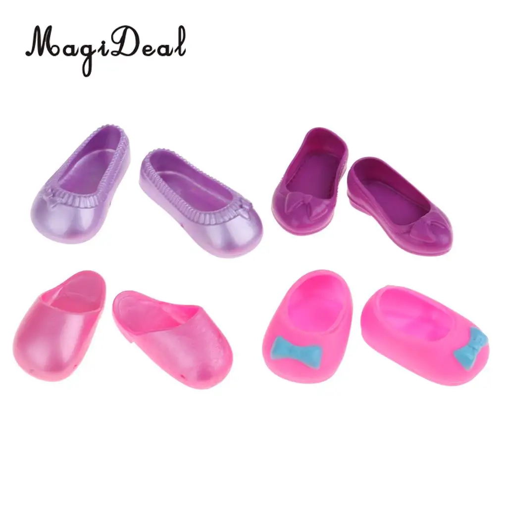 4 Pairs/Set 25cm Doll Summer Shoes Sandal Slipper For Mellchan Doll Clothes Accessory