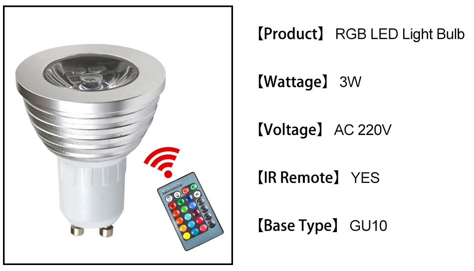 E27 E14 RGB светодиодный лампа 3W 5W 10W Цвет Magic Точечный светильник дистанционного Управление затемнения 24key Праздник Светодиодный Ночной светильник 110V 220V