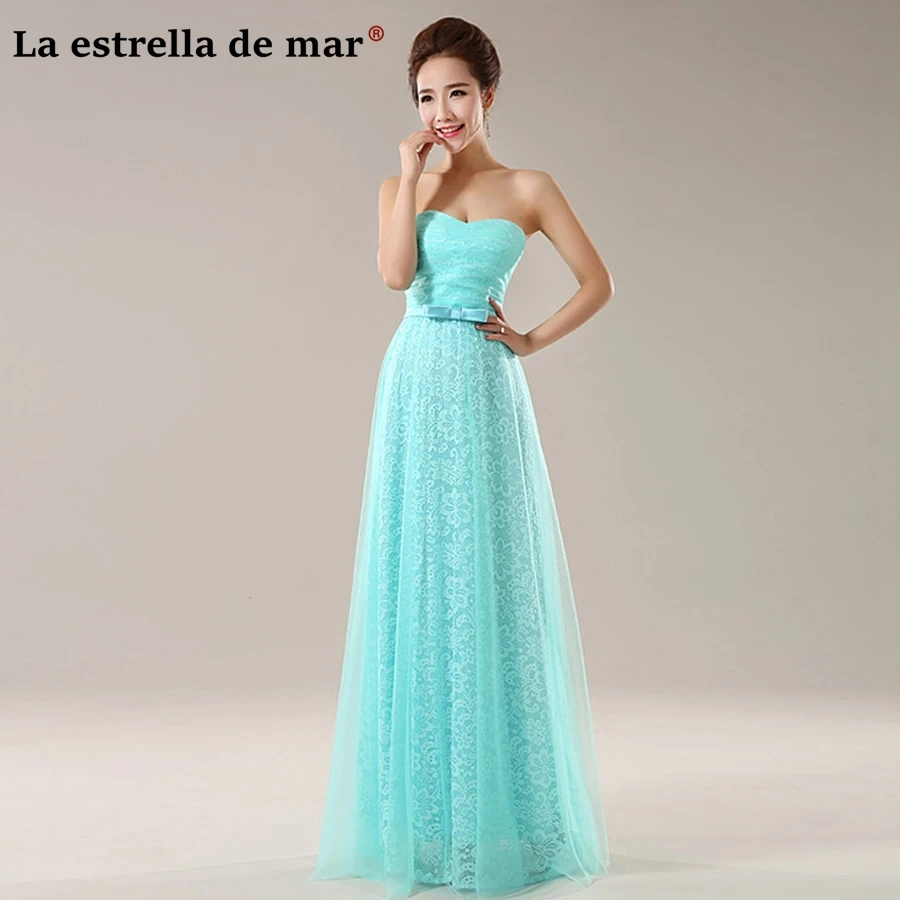 Vestidos Madrinha De Casamento New Lace Sexy No Strap Turquoise