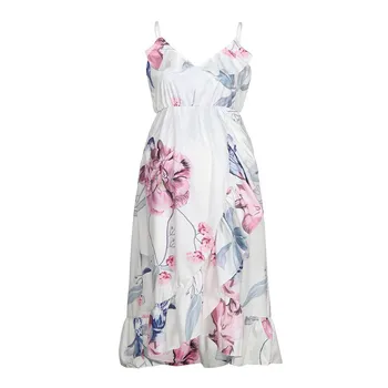 

Fashion Womens Mother Casual Floral Falbala Pregnant Dress For Maternity Clothes