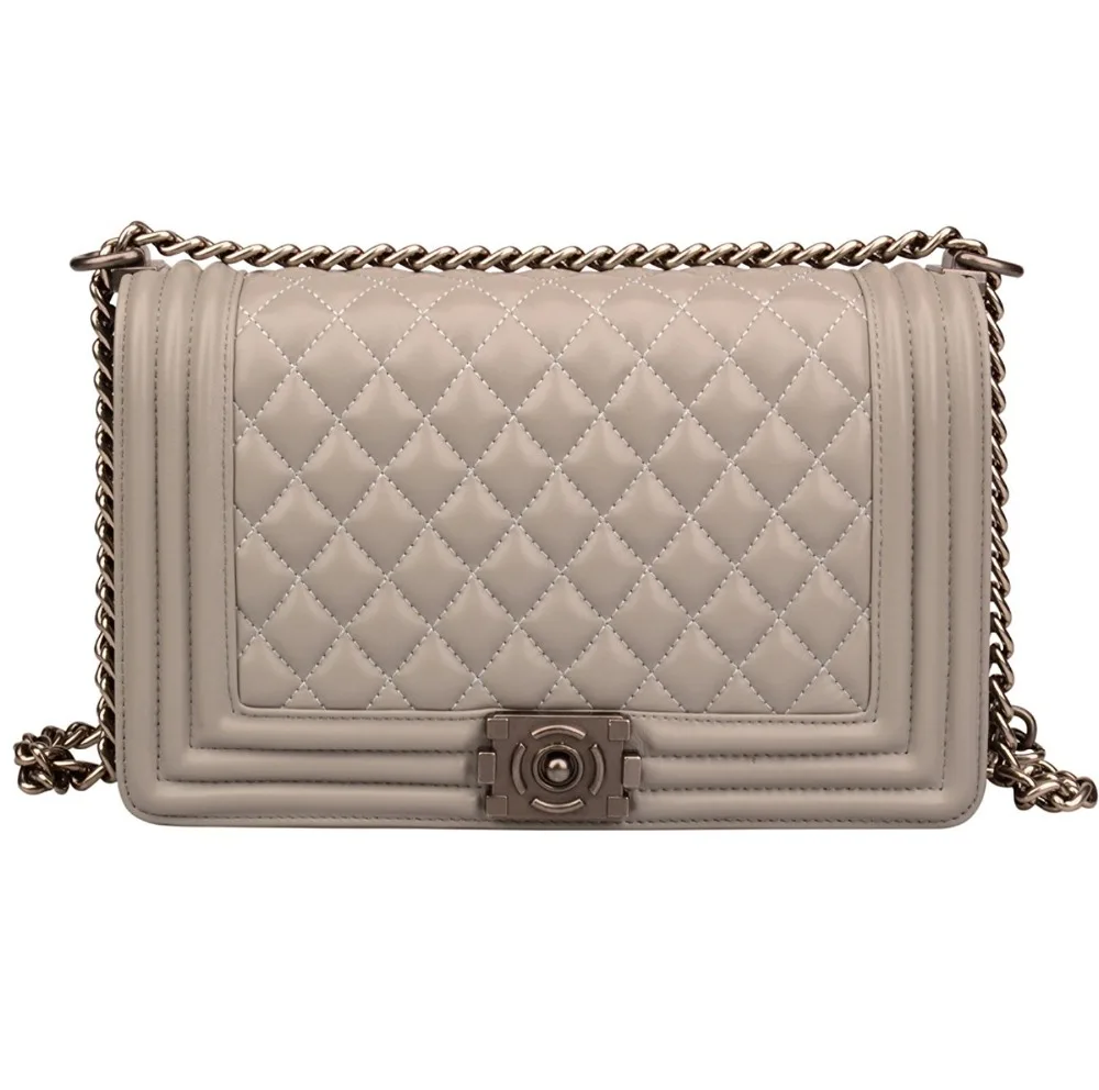 Us 119 0 Women S Genuine Leather Quilted Handbags With Chain Strap Shoulder Gunmetal Hardware In Bags From Luggage On