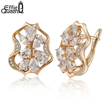 

Effie Queen Fashion Ladies Earring with Big Austrian Cubic Zirconia Stud Earrings for Women New Arrival DDE55-W
