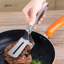 Multipurpose Gripper Bread Clip, Stainless Steel Fried Steak Clamp, Beefsteak Turner Flipper, Long Handle Barbecue Tongs