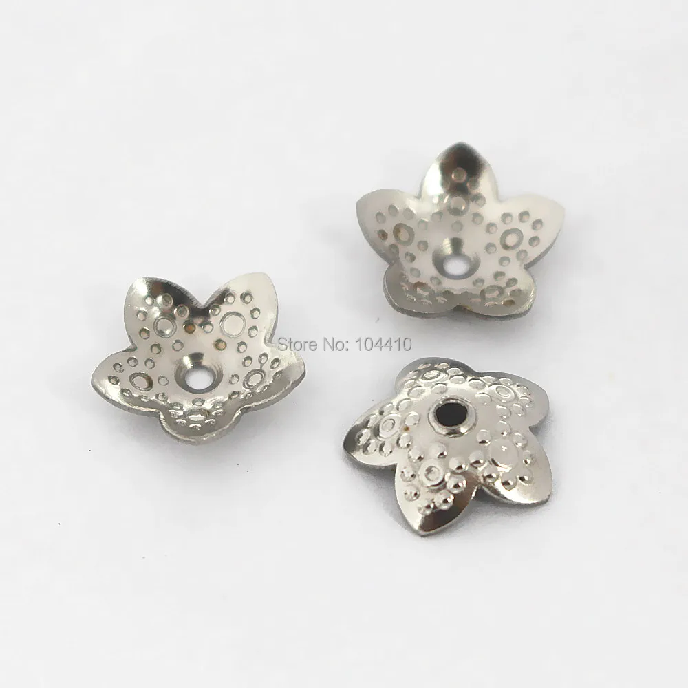 Бусины из нержавеющей стали в форме цветка 10 мм|bead caps|flower bead capssilver tone |