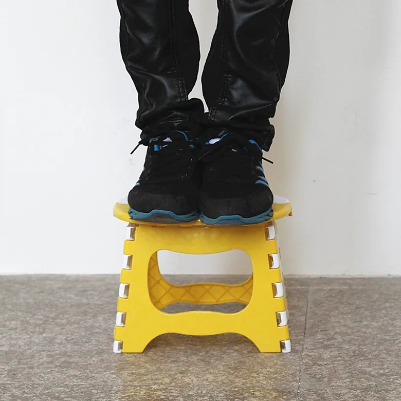 Yellow Plastic Folding Stool Children Thicken Ottoman Portable Home