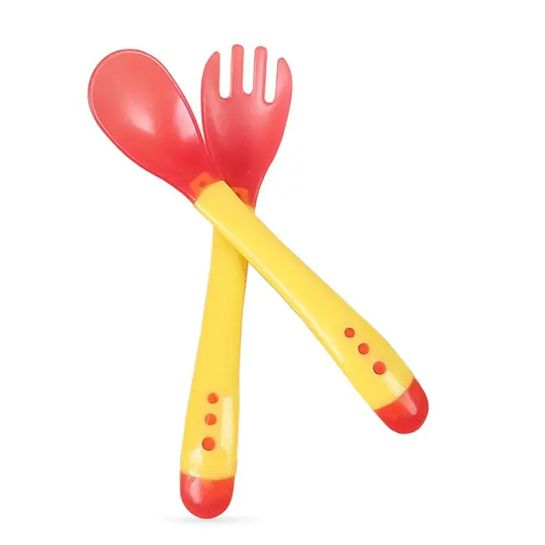 1Pc Baby Infant with Double Ear Shaped Handles Kids Children Training Spoon Bowl Set Antiskid Suction Cup Feeding Bowl Spoon - Color: 2 PC Yellow