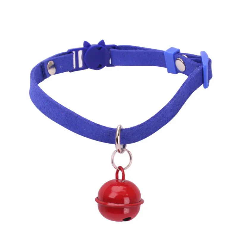 Puppy Elastic Bell Pet Collar Velvet Pet Necklacce Adjustable Dog