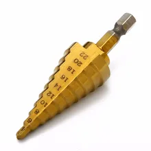 1pc High Quality HSS Hex Titanium Step Cone Drill Bit Hole Cutter 4-22mm For Sheet Metal Wood Drilling Power Tools