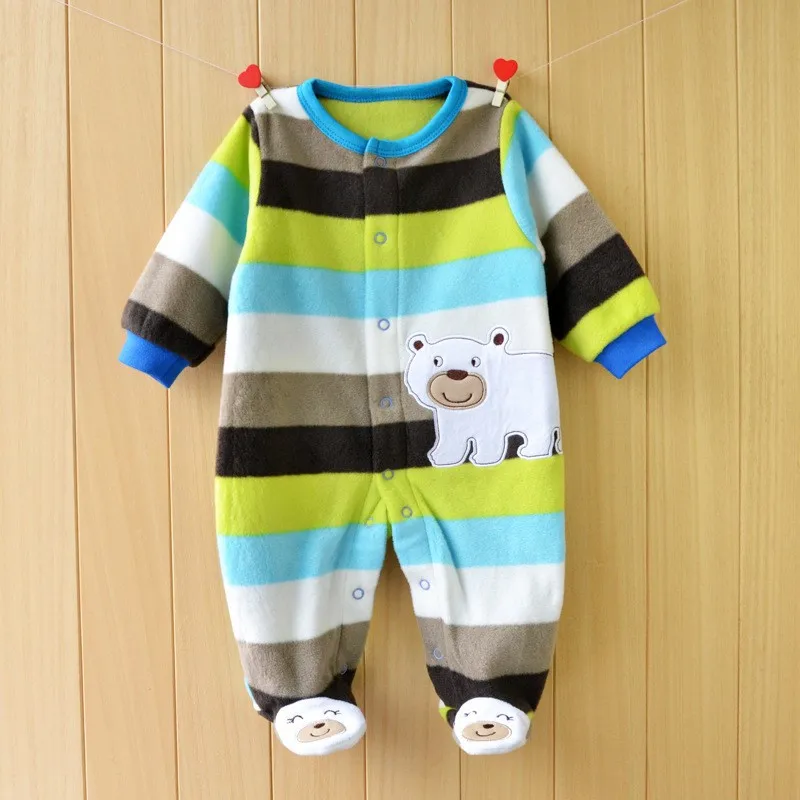 New 2015 Autumn / Winter Baby Rompers clothes Long sleeved coveralls for newborns Boy Girl Polar Fleece baby Clothing 36