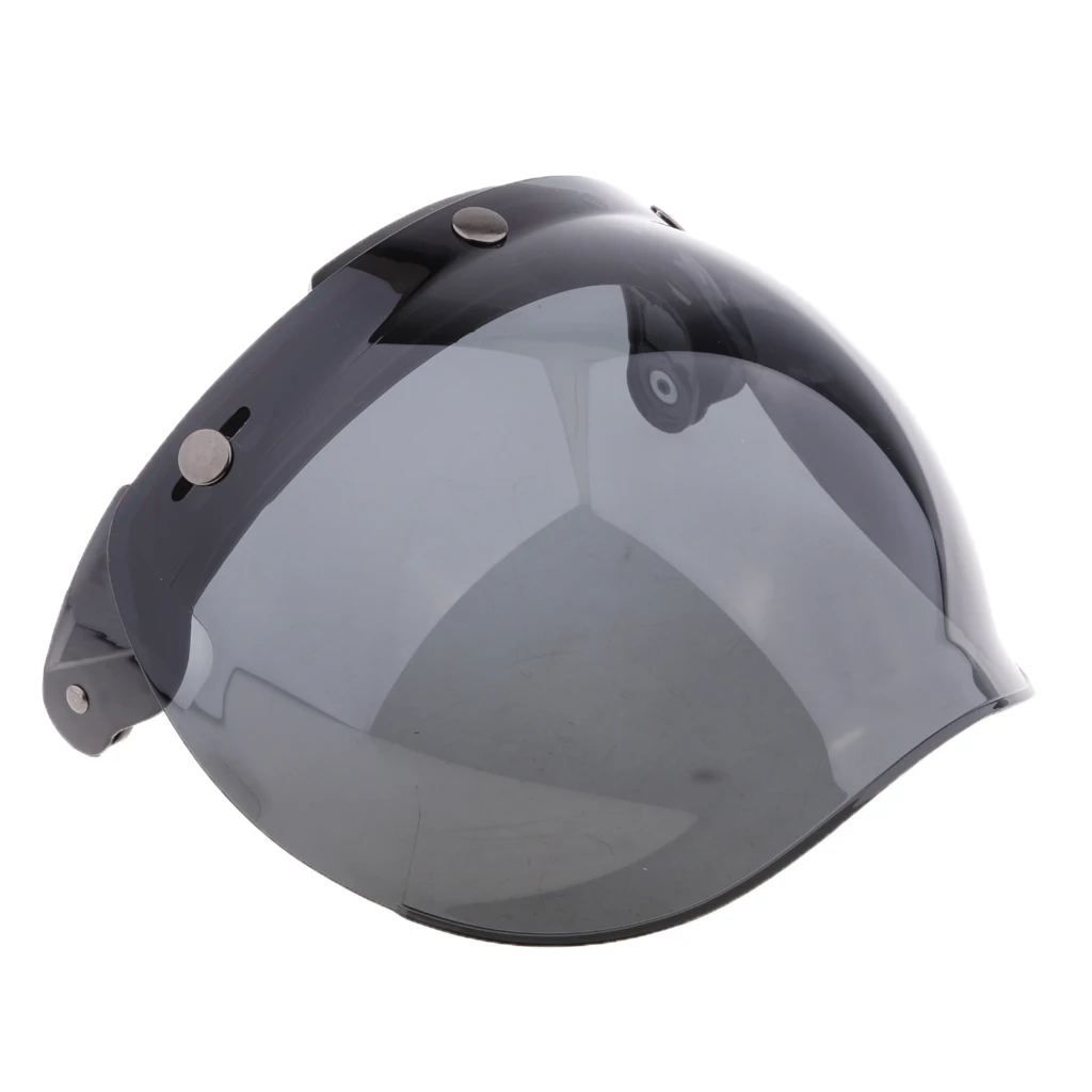 Universal Bubble 3-Snap Motorcycle Helmet Visor Flip Up Face Shield Lens Plain Adjust Height Flip Up Design