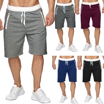 

INCERUN 2020 Summer Casual Leisure Men Knee Length Shorts Color Patchwork Joggers Short Sweatpants Trousers Mens Shorts