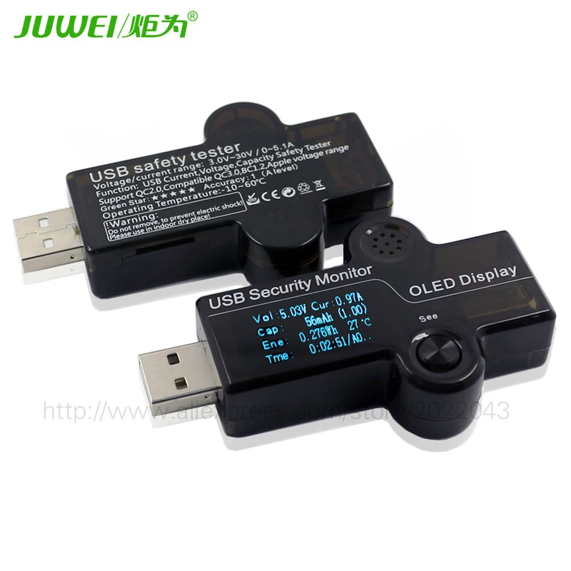 Тестер безопасности HiDANCE USB OLED измеритель тока зарядное устройство амперметр