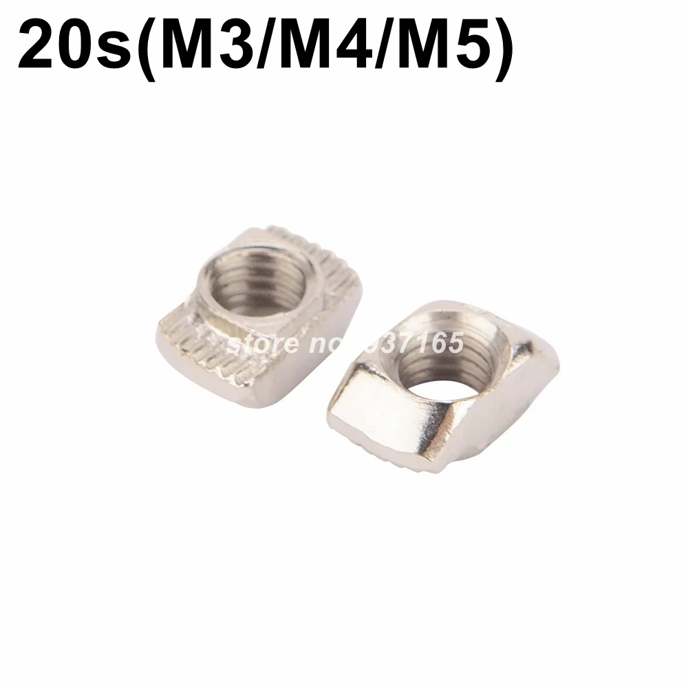 100pcs M3 M4 M5 Nickel Plated T nut Hammer Head Fasten Nut for Aluminum