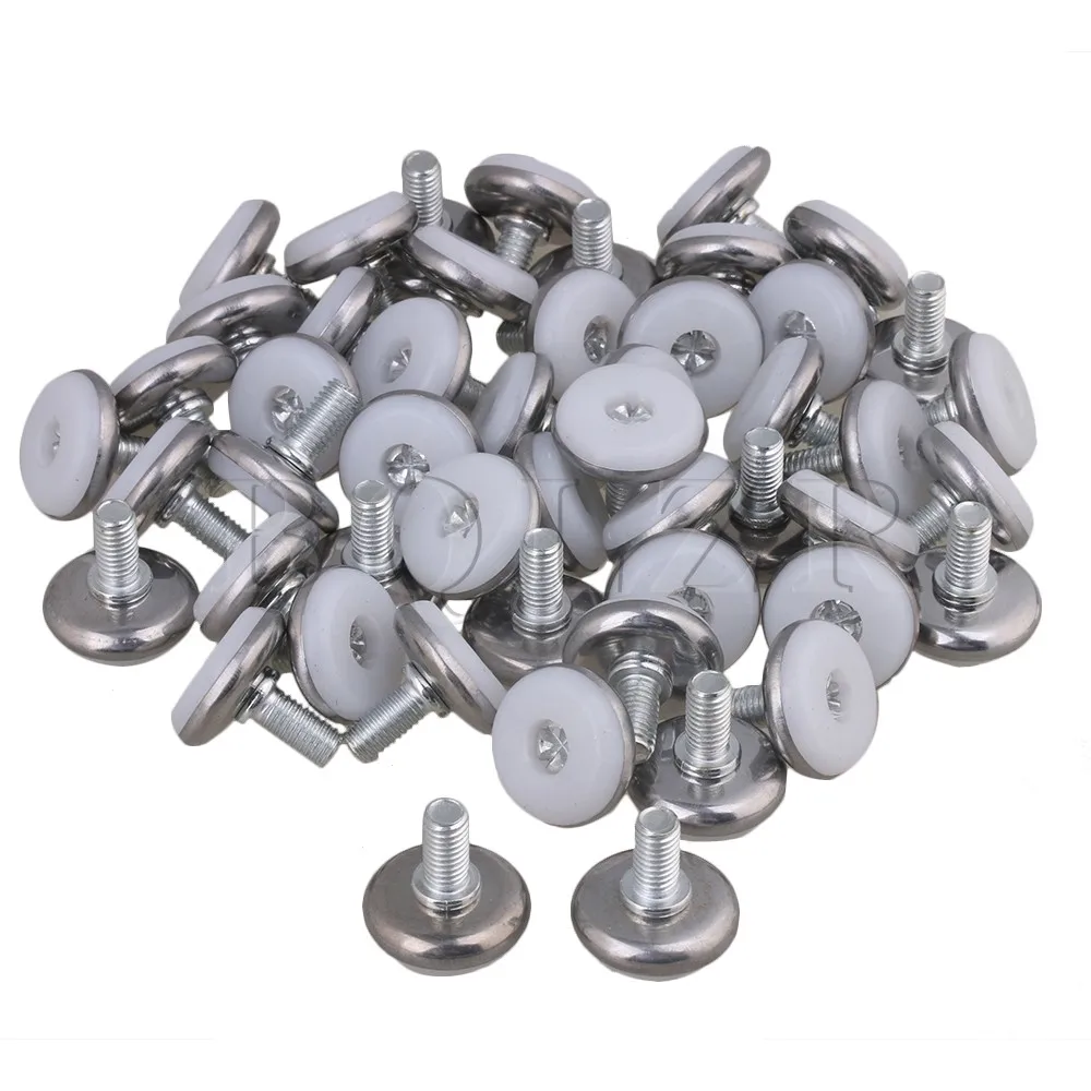 BQLZR 50pieces White Adjustable Furniture Table Glide Leveling Feet Pad