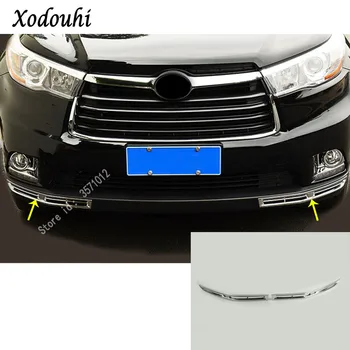 

For Toyota Highlander 2015 2016 2017 car styling front down head fog light ABS Chrome cover lamp detector frame stick trim part