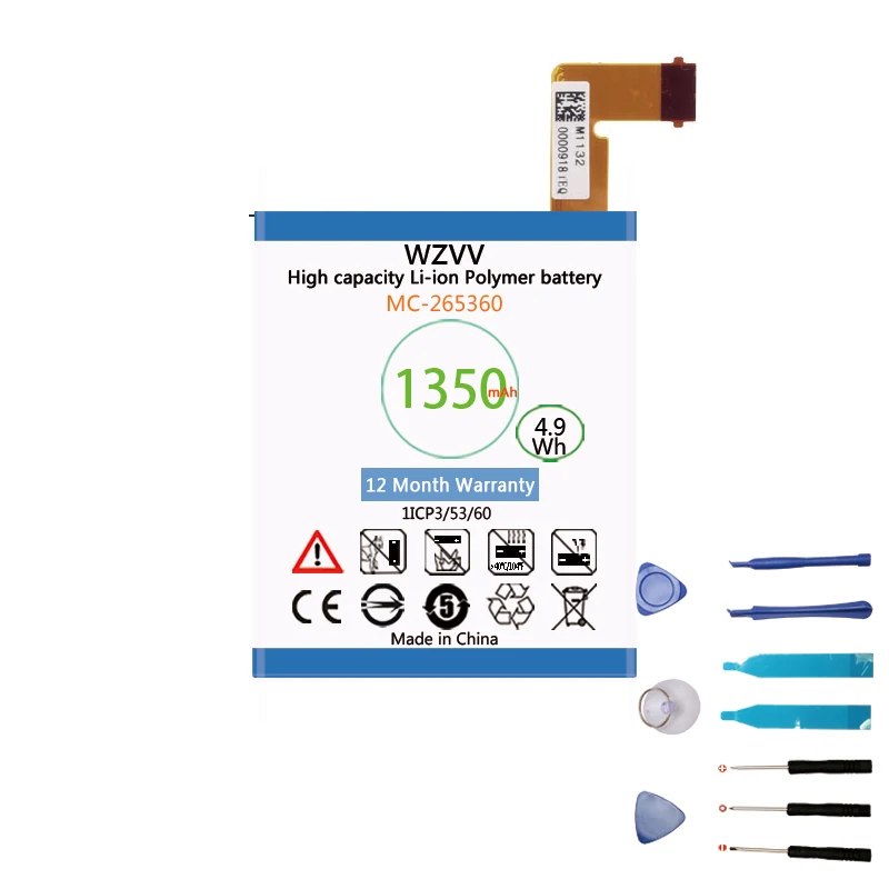 

wzvv 1350mAh Li-iPolymer MC-265360 S2011-001-S Battery for Amazon kindle 4 D01100 S2011-001-S DR-A015 Batteries