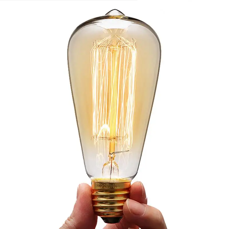 Диммируемая лампа Эдисона 40 Вт 220-240 В Ретро винтажный светодиодный светильник со спиральной нитью 2300-2700K ST64 винтажный светильник Эдисона