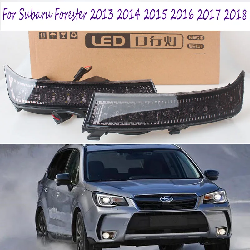  2Pcs DRL LED Daylight Fog Lamp For Subaru Forester 2013 2014 2015 2016 2017 2018 LED DRL Daytime Ru - 1000004516320