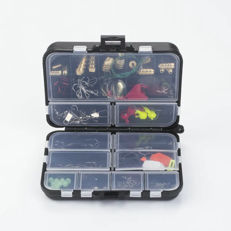 

128pcs Fishing Tackle Boxes Set Connector Rolling Swivels Treble Crank Hook Jig Head Fishhooks Beads Ring Carp Fishing Tackle