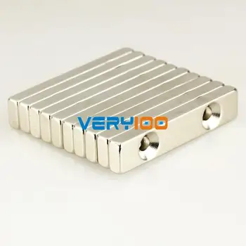 

5pcs N35 Strong Block Magnets 50mm x 10mm x 5mm Hole 3mm Rare Earth Neodymium