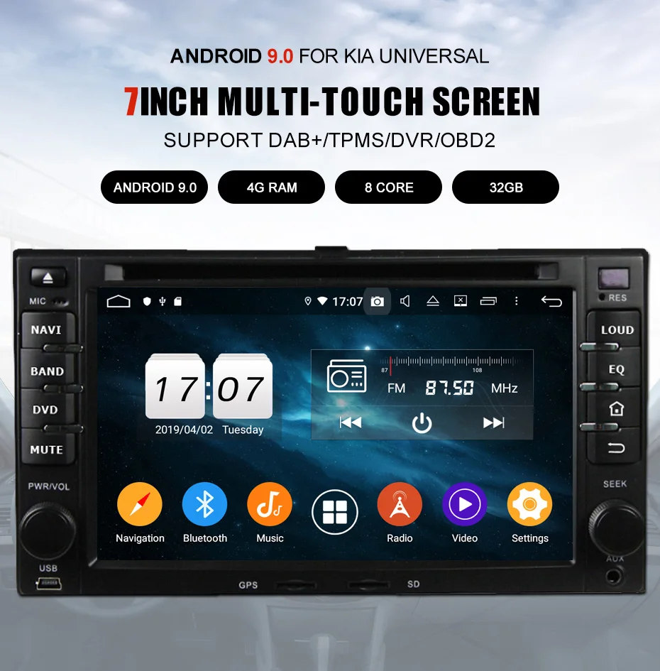 Cheap KANOR Octa Core Android 9.0 4g 2din car autoradio For KIA Sportage Cerato Sportage Ceed Sorento Rio GPS SatNavi Multimedia WIFI 2