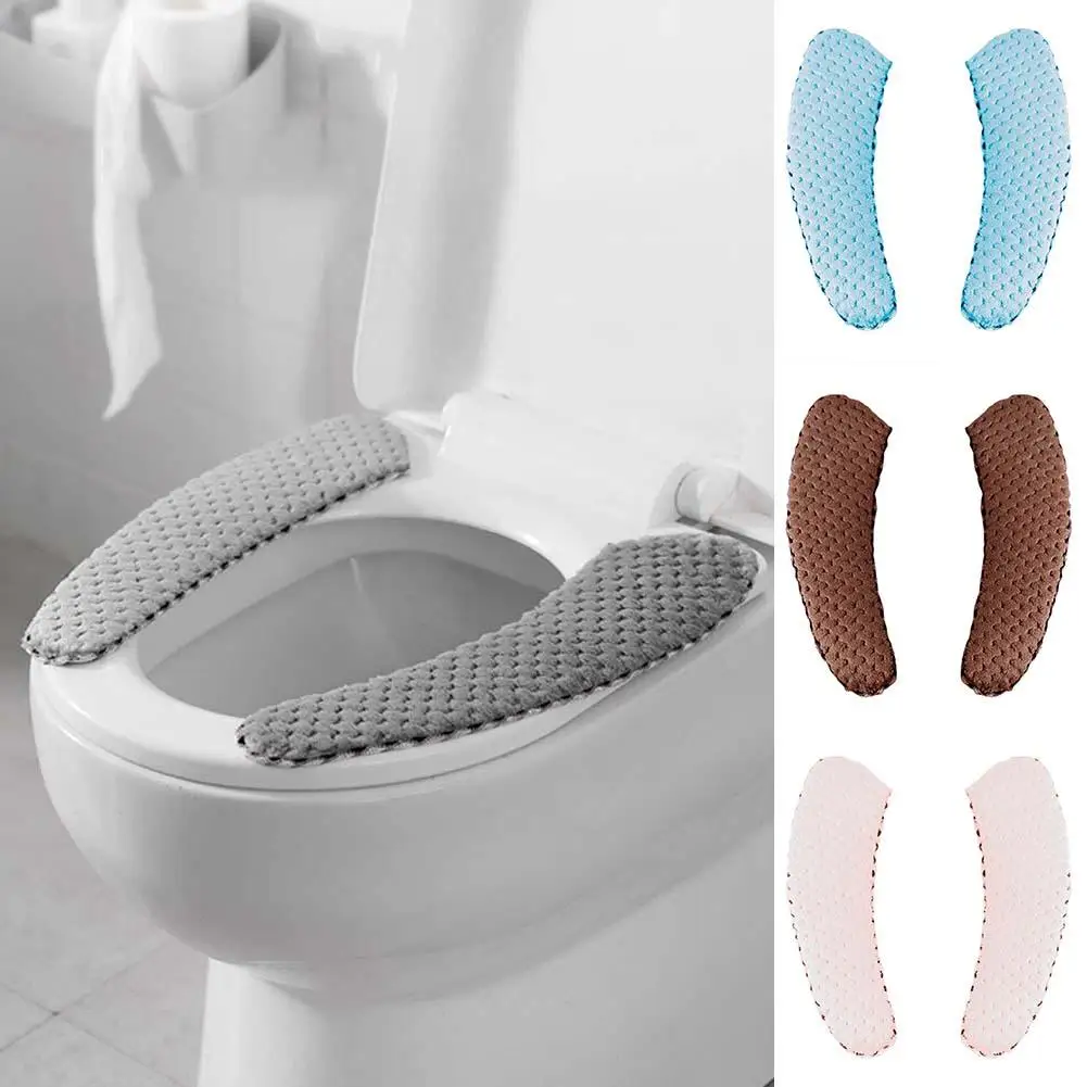 

2Pcs Bathroom Thick Toilet Seat Cushion Closestool Washable Soft Warm Mat Cover