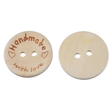 Hoomall 50PCs Natural Color font b Wooden b font Buttons Handmade font b Letter b font