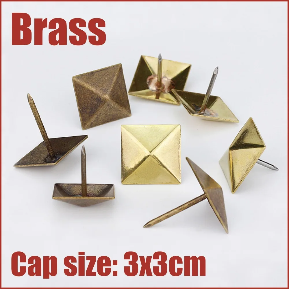 brass tacks upholstery nails domed furniture fabric decorative studs thumb tacks hammered antique chair door square 3cm big old