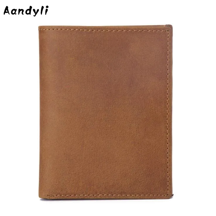 

Crazy Horse Leather Men Wallet Credit Card Holder Men's Wallets Change Coin Purse