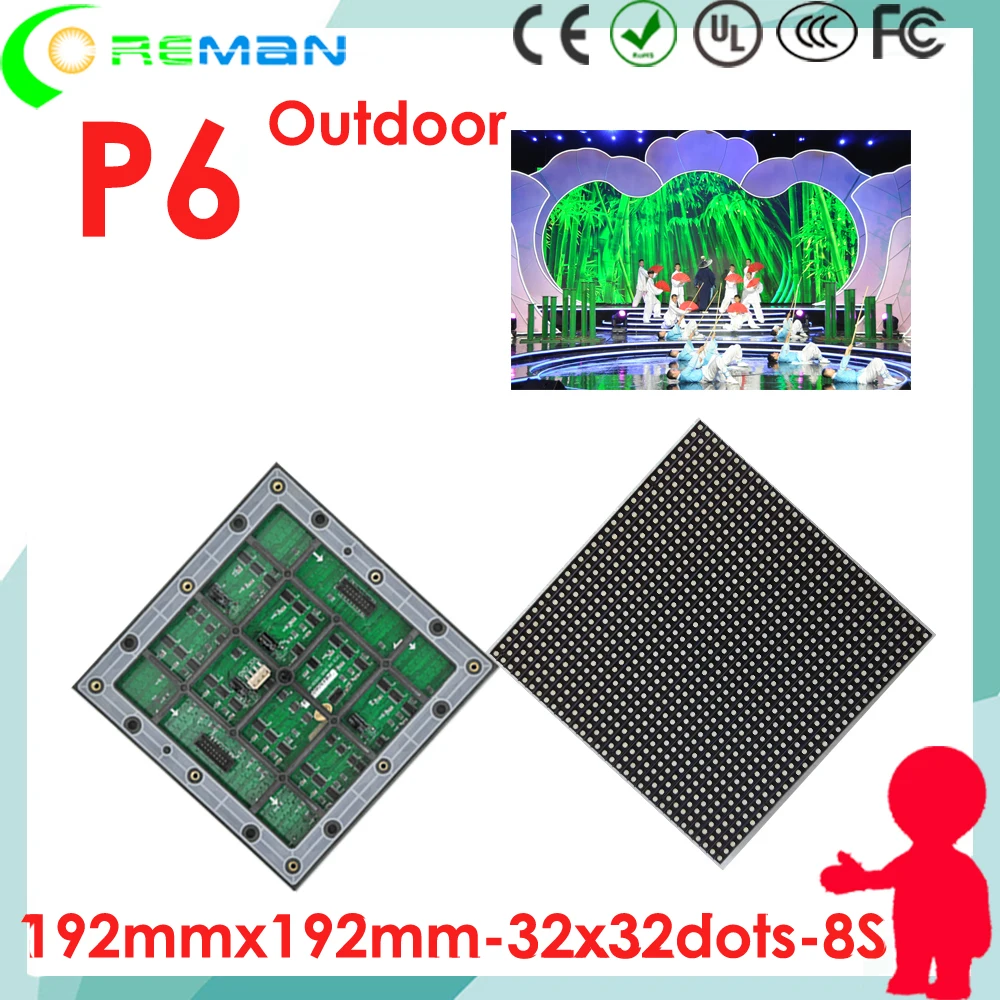 Бесплатная доставка открытый p6 led rgb панель модуль/diy полноцветный знак
