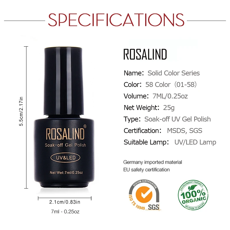 (12 unids/set) ROSALIND Gel esmalte de uñas Gel esmalte Semi permanente UV híbrido uñas arte de barniz blanco manicura uñas (12 unids/set) ROSALIND Gel esmalte de uñas Gel esmalte Semi permanente UV híbrido uñas arte de barniz blanco manicura uñas