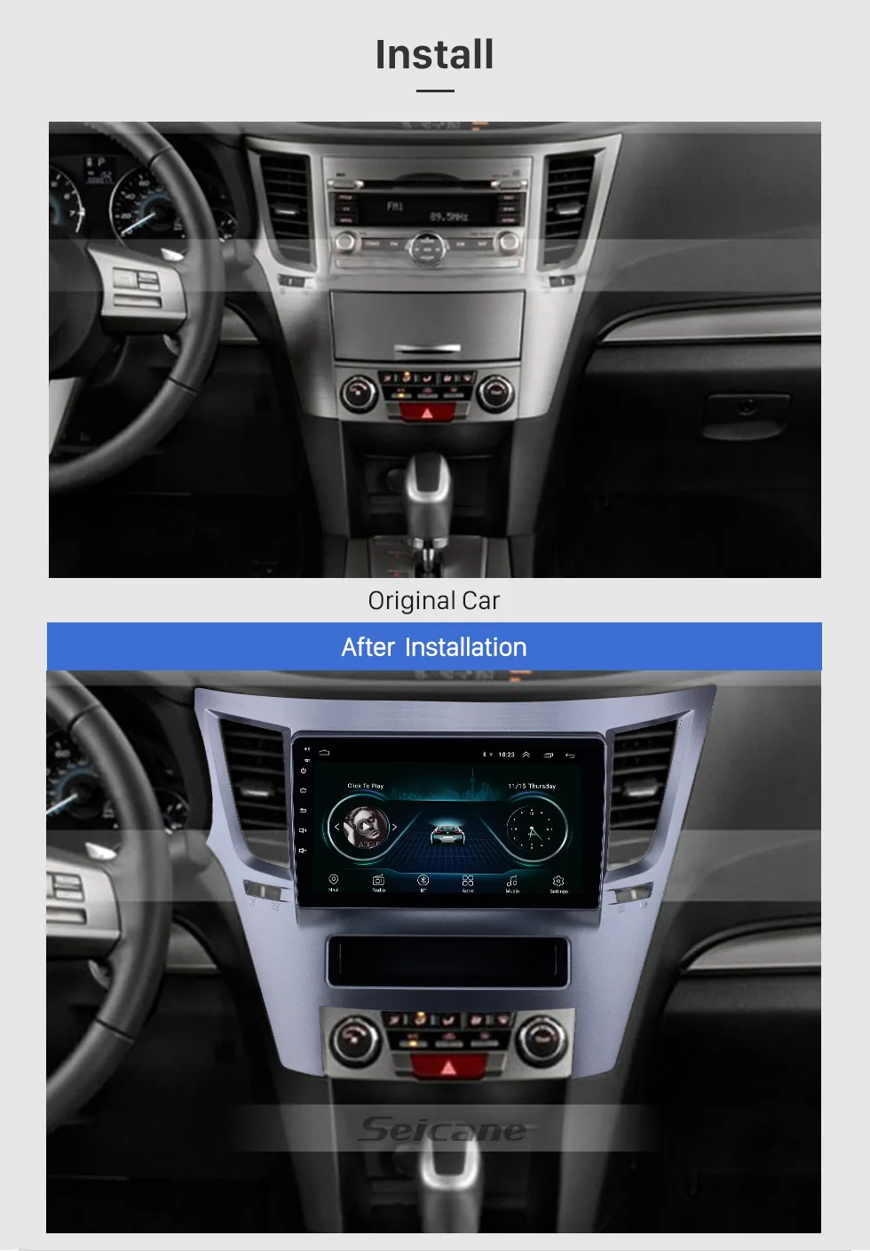 Clearance Seicane Car Radio Multimedia Video Player Navigation GPS Android 8.1 For Subaru Outback 2010 2011 2012-2016 support Mirror Link 1