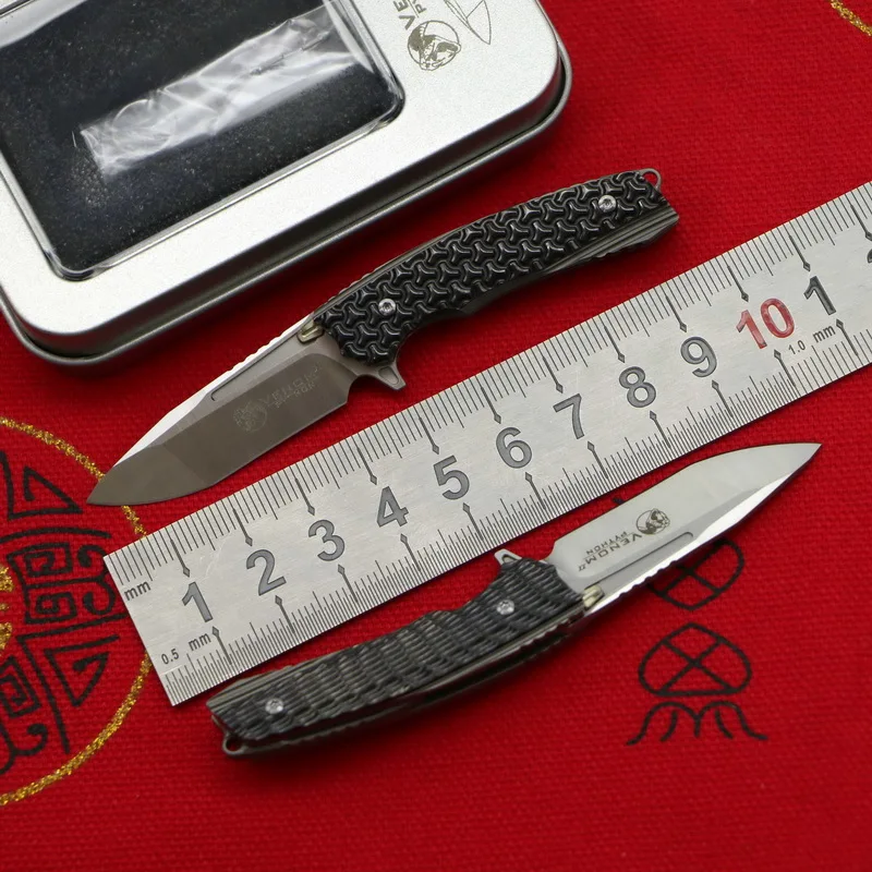 

KEVIN JOHN VENOM python Mini Flipper Folding Knife m390 blade Titanium+ Zirconium patch handle camping knives Pocket EDC tool