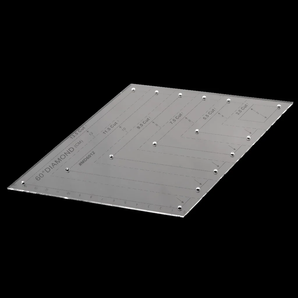 13.5 Cut 60 Degree Diamond Rhombus Template Quilting Ruler for DIY Patchwork