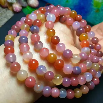 

Natural Colorful Salt Source Agate Crystal 108 Beads Bracelet 7.3-7mm AAA