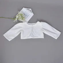 Куртка для маленьких девочек на свадьбу, свитер-кардиган для крещения белая детская одежда из хлопка для 1 года, ABC165001