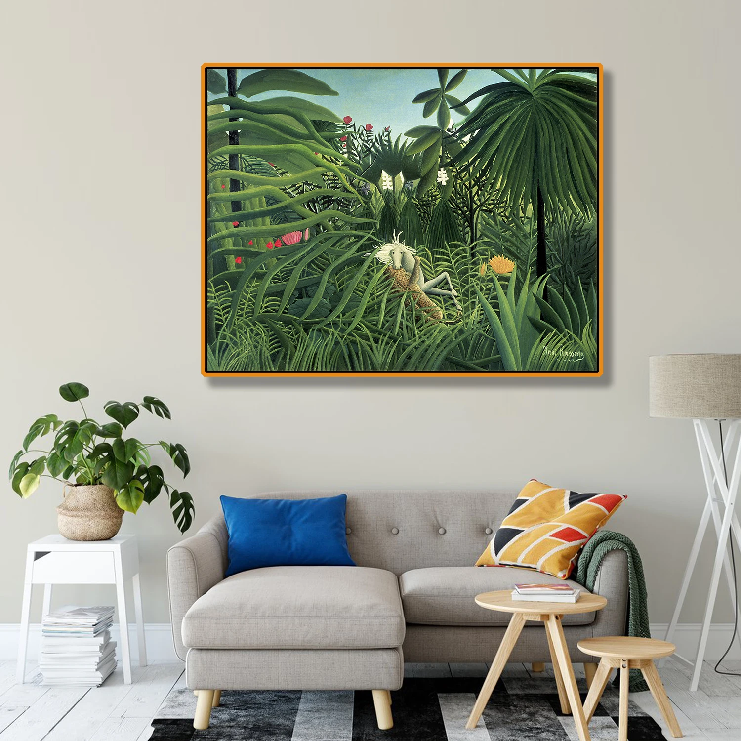 

Henri Rousseau Jaguar Horse Canvas Painting Vintage Kraft Posters Classic Wall Stickers Wall Art Nursery Kids Bedroom Decor