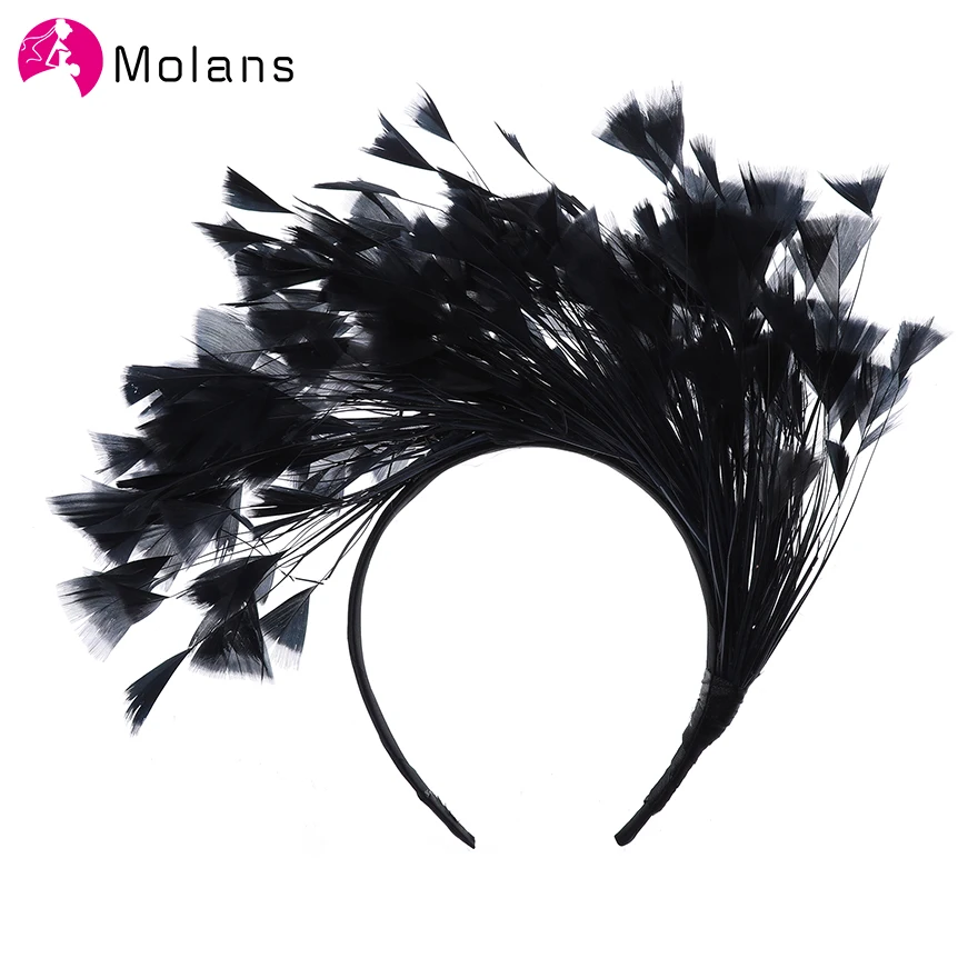 

Molans Chic Feather Headbands European Party Hair Accessories for Women 9 Colors Available Masquerade Fascinator Hairbands