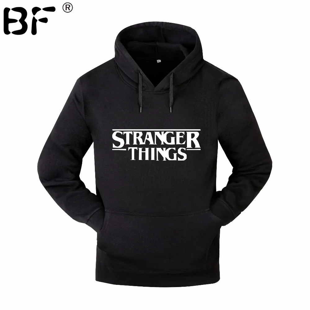 

2018 Trendy Faces Stranger Things Hooded Mens Hoodies and Sweatshirts Oversized for Autumn with Hip Hop Winter Hoodies Men Brand