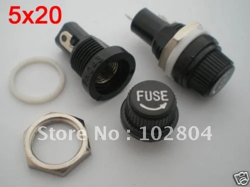 

Fuse Holder for 5x20mm Fuse FH043 10A 250V 40 Pcs per Lot