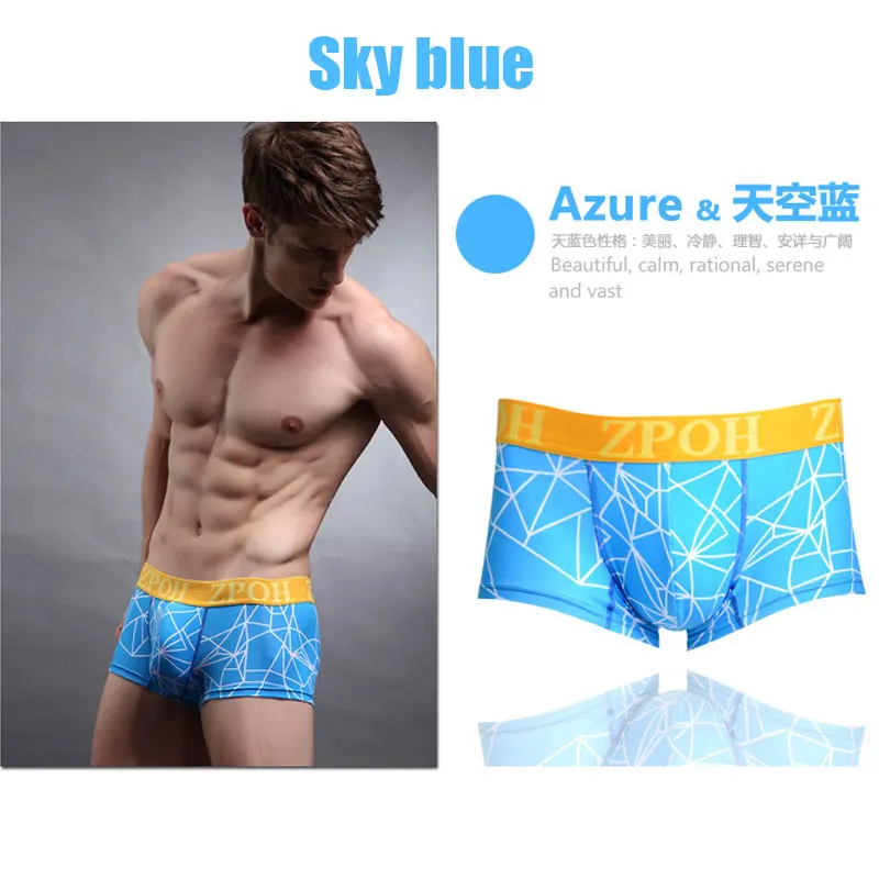 Новинка 2016 года Мужские хлопковые трусы Соблазнительные боксеры с принтом для