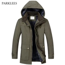 Длинная зимняя Мужская парка, новинка, Брендовое кашемировое Мужское пальто с капюшоном, повседневное теплое пальто на молнии, ветровка, верхняя одежда, зимние куртки Veste