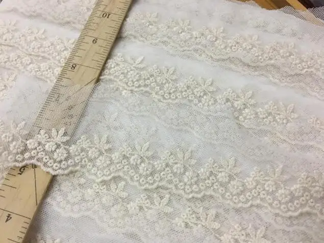 Embroidered Cotton Lace Trim Sewing Garment Accessories 3 Meters 6cm Width lace fabric,lace garment accessories,lace sewing supplies,lace accessories,lace sewing accessories