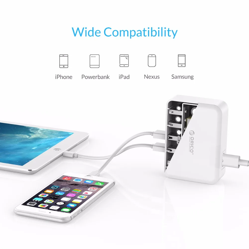  ORICO USB Ladegerät 8A 40W Universal 5 Port Ladegerät EU US UK AU Stecker Handy Adapter für iPhone 