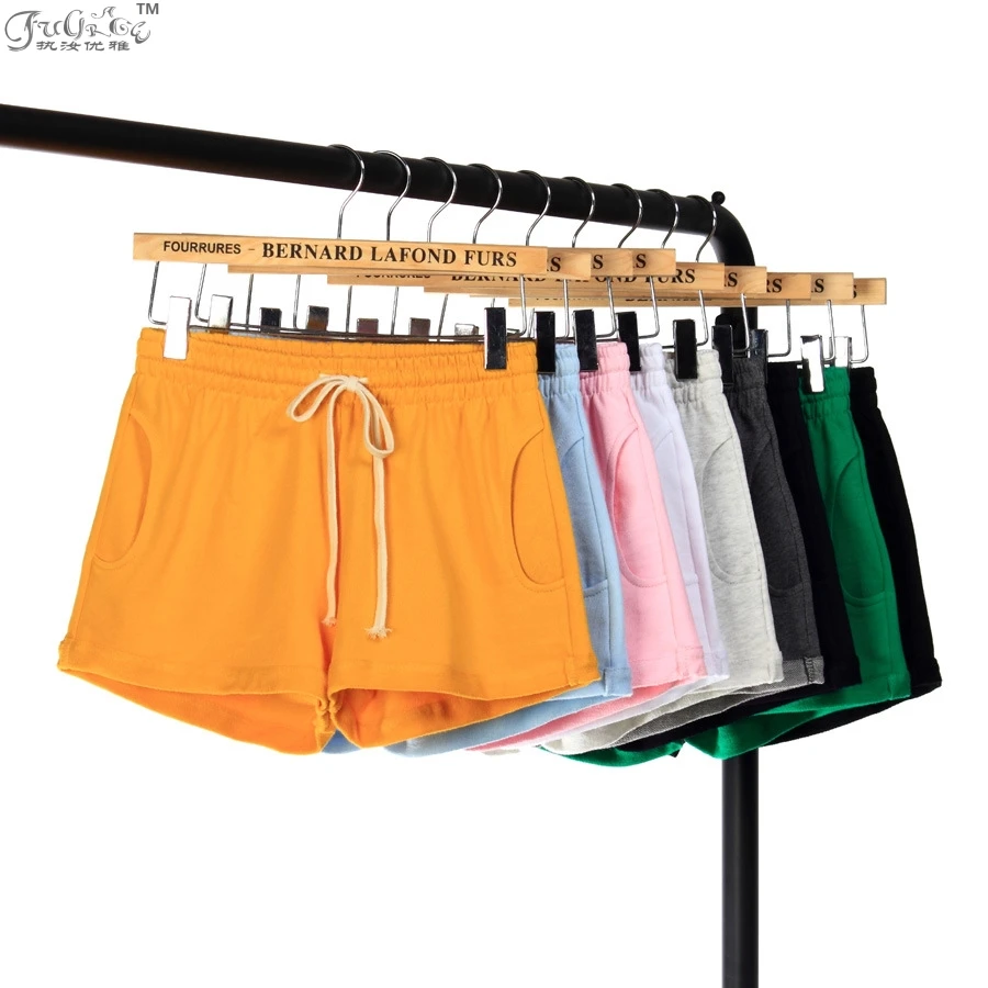 Flanging cotton shorts female curling shorts , shorts big yards summer beach wide YOGA short