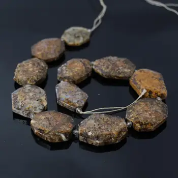 

15.5"strand Natural Brown Opal Stone Faceted Slab Slice Beads,Raw Gems Freeform Nugget pendant Beads Necklace Jewelry