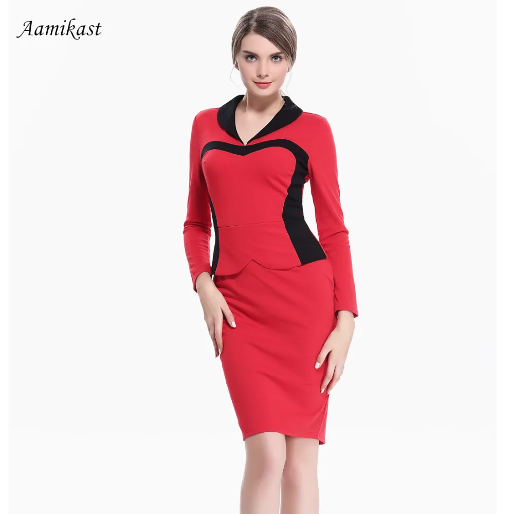 Women Dresses Hot Sale Celeb Full Sleeve Patchwork Pencil Party Evening